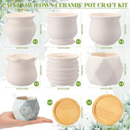 Leitee Flower Pots 3 Inch Paint Your Own Ceramic Pot Craft Kit Ready-to-Paint Small Succulent Pots Bulk with Drainage Hole Paint Set Mini Paintable Plant Vase for Spring Birthday DIY Gift(30pcs)