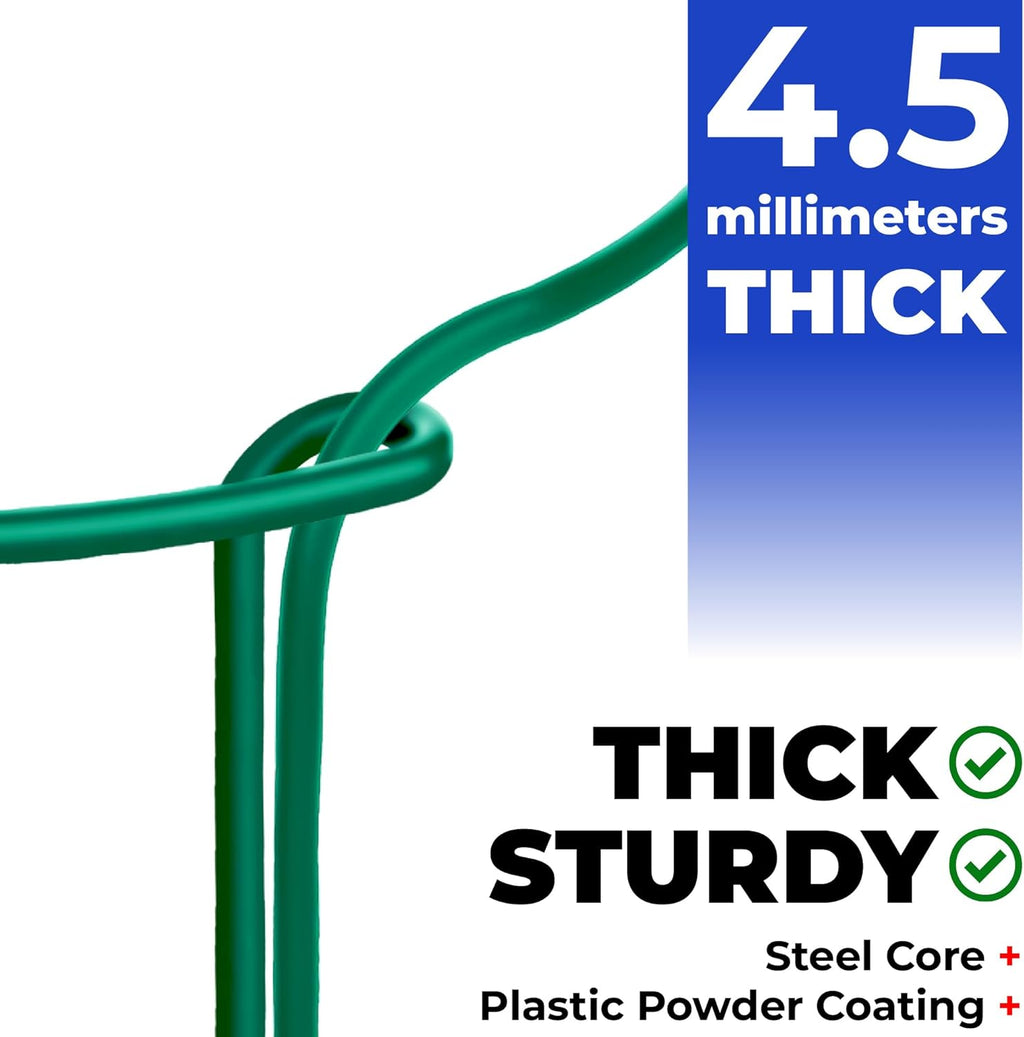 Tall Plant Support Stakes for Indoor and Outdoor - Peony Cages and Supports - Plant Cage Ring for Potted Flower - Peony, Tomato, Hydrangea, Rose Bush 10" W x 16" H (6 Pack)