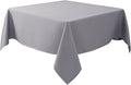 Biscaynebay Textured Fabric Square Tablecloths 70x70 Inches, Silver Grey Water Resistant Spill Proof Card Table Cloth Folding Table Cover for Dining, Kitchen, Wedding and Parties, Machine Washable