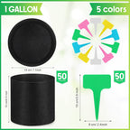 Nuanchu 50 Packs Grow Bags Small Aeration Fabric Pots Nonwoven Garden Bags Grow Pots Planter with 50 Pcs Plant Labels for Indoor Outdoor Plant Flower Planting Vegetable Growing (1 Gallon)
