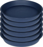6 Pack of 7 inch Plant Saucer, Heavy Duty Plastic Plant Water Tray 7 inch Round, Flower Plant Saucers for Indoors No Holes, Plant Dishes Saucer for Planter 7"/8" (7", Blue)