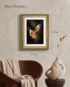 VIYYIEA Gold Framed Wall Art, Magic Hands Hallween Canvas Print Home Decor Vintage Art Painting Picture Bathroom Wall Decor, Magical Artwork for Living Room Bedroom Kitchen Office - 14L x 11W