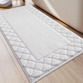 LUMI Bathroom Rugs, Ultra Soft Absorbent Bath Mat for Shower, Non Slip Washable Bath Rugs with Rubber Backing, Microfiber Plush Quick Dry Floor Mat for Bathtub, Floor, White, 24x43