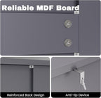 Bathroom Cabinet, Modern Bathroom Floor Storage Cabinet, Freestanding Organizer with Adjustable Shelves & Double Doors, 3-Tier Home Living Room Furniture