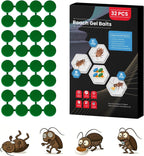 32 Pack Roach Killer Indoor Infestation Roaches Gel Bait Stations, Powerful Cockroach Killer Indoor Home for Roach Infestation, Long-Lasting & Effective Cockroach Gel Bait, Easy to Use & No Mess