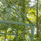 9.5ft T Iron Garden Arch with Embellished Trellis London 1820" (Antique Green)