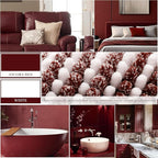 Bathroom Rugs and Mats Sets, 2 Piece Thick Absorbent Chenille Bath Mat Rug Set Non Slip, Soft Shaggy Bath Room Floor Mats for Bathroom, Machine Washable (Burgundy Red, 20" x 47" Plus 16" x 24")