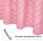 Pink Boho Shower Curtain Pretty Cute Shower Curtain Tufted Chervon Textured Modern Minimalist Striped Shower Curtains Pink, 72 x 72