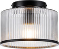 MAYNA Modern Black Semi Flush Mount Ceiling Light Fixture, 1-Light Hallway Light Fixtures Ceiling Mount, Dimmable Kitchen Lighting Fixtures Ceiling Lights for Bedroom Bathroom Dining Room Entryway