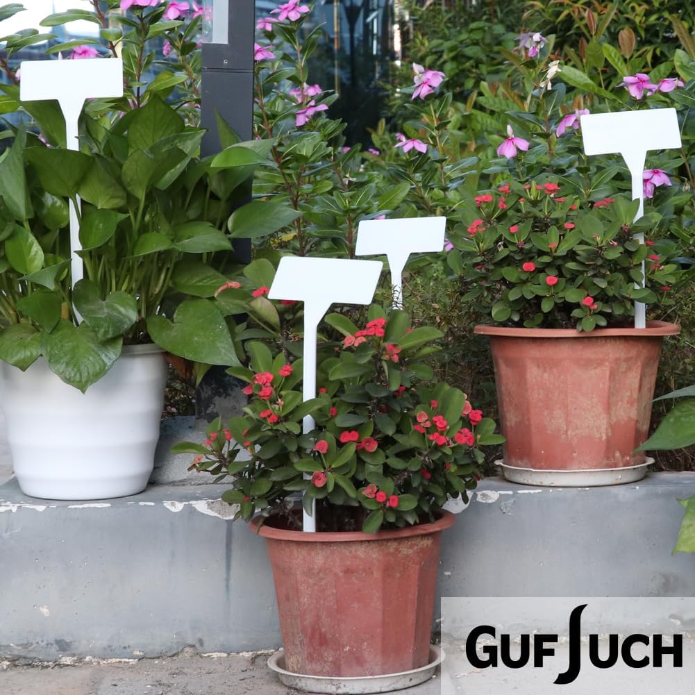 50 Pack Outdoor Plant Label, Large Waterproof Plastic Plant T-Type Tags, Durable Nursery Garden Markers, Perfect for Herbs, Flowers, Vegetable (Height 11.8'')