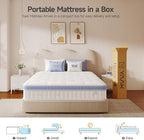 Yaak Twin Mattress 12 Inch, Hybrid Mattress in a Box Twin Size, Individual Pocket Spring Single Bed with Breathable Memory Foam, Pressure Relief, Medium Firm for Teenages and Kids