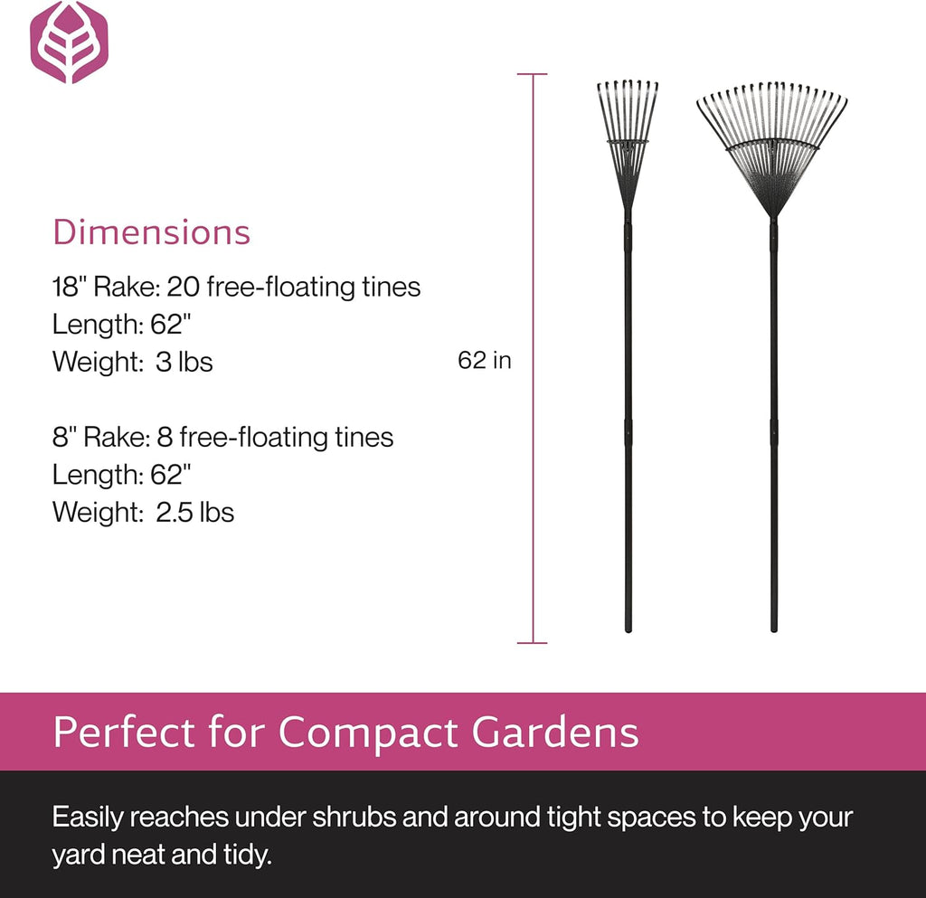 Yard Butler World’s Greatest Rakes | Heavy Duty All Steel Rake with Ergonomic Garden Claw, Free-Floating Tines & Long Metal Handle – Lawn, Yard, Bed, Landscape for Leaves, Grass & Debris,, Bundle Pack
