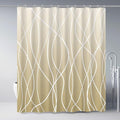 Punkray Ombre Khaki Beige Ivory Shower Curtain for Bathroom with Hooks, Stripe Bath Curtains Decorative Shower Curtains Water Repellent Washable, 72 x 72