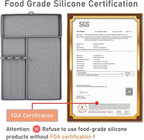 Griddle Mat Barbeque Grill Accessories Tools for Blackstone, Side Shelf Food-Grade Silicone Grill Mat, Spatula Silicone Mat with Drip Pad for Outdoor Grill Kitchen Counter - Grey