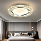 UOFUS 32W LED Flush Mount Ceiling Light Chrome 15.7inch Modern Round Ceiling Light Fixture 3000K-6000K Super Bright Circle Ceiling Lamp for Bedroom Kitchen Dining Room Entryway Hallway Foyer