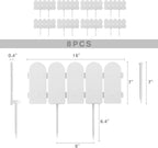 Evelyne Garden Border Edging: Wooden Fence Design - 8pcs White Yard Landscaping Fence Liner Lawn Edge Barrier - 10ft Kit of Decorative Lawn Landscape Panels Elements -Landscaping Edging-GMT-10374-D08
