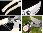 2PCS Garden Flower Shears Pruning Shears 6.9 inches Scissors Heavy Duty Plant Scissors for Cutting Flowers, Trimming Plants, Bonsai, Fruits Picking (White Handle 2pcs)