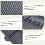Silicone Grill Mat for Blackstone Silicone Griddle Tools Mat with Drip Pad Grill Pad for Outdoor Grill Kitchen Countertop (Gray)