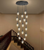 18 Light Modern Glam Crystal Chandelier for High Ceiling LED Dimmable Ceiling Pendant Light Staircase Foyer Enterway Living Room Chandelier Lighting Antique Black