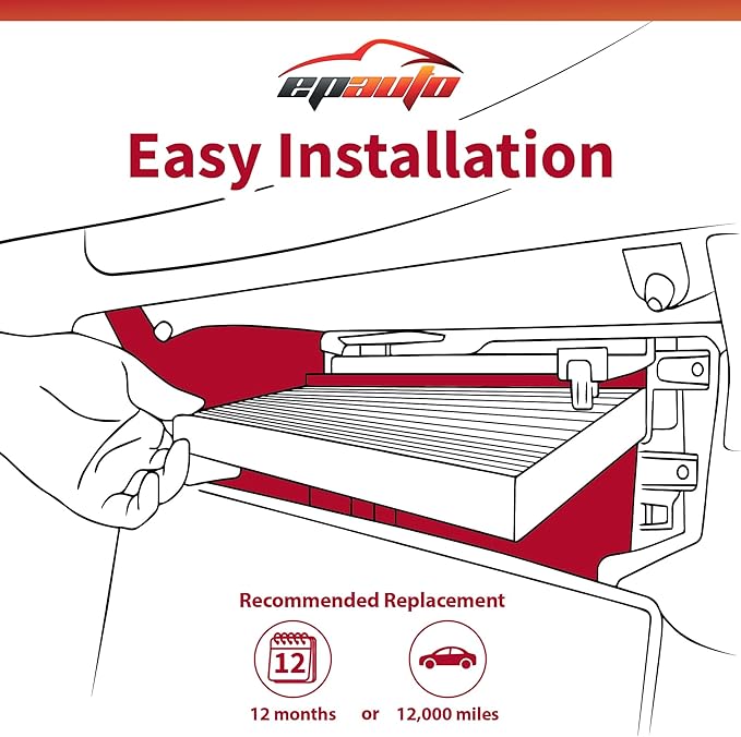 EPAuto CP854 (CF11854) Cabin Air Filter includes Activated Carbon Replacement for Nissan Rogue (2014-2020), Rogue Sport (2017-2022), Qashqai (2017-2023), X-Trail (2015-2025)