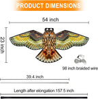 Bird Hawk Flying Kite with Pole Crop Protector Bird Scare Kites with 4m Pole - Owl Kite