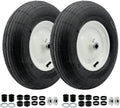 2-Pack 4.80-8 Wheelbarrow Tire with Rim 3"-6''Centered Hub, 3/4" or 5/8''or 1/2'' Bearings, 16‘’ Tire Assembly for Hand Truck,Garden Cart (4.80/4.00-8 Tube Type,3" Center Hub,RibbedTread)