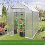 MYMULIKE 2 Pack Raised Garden Bed Planter Box with Trellis, 58” Tomato Cage Planter Raised Garden Bed with Trellis for Climbing Vegetables Plants Tomato Cage w/Self-Watering, Indoor Outdoor Use