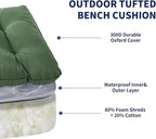 IPYNBAP Outdoor Bench Cushion, 48x18x5 Inch, Waterproof Bench Cushion for Outdoor/Indoor Furniture, Tufted Patio Bench Seat Cushion, Fade Resistant Outdoor Cushions for Porch Swing Couch, Dark Green