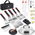 Griddle Accessories Kit, 28 Pcs Flat Top Grill Accessories Set for Blackstone, Professional Grill BBQ Spatula Set with Basting Cover, Spatula, Scraper, Bottle, Tongs, Egg Ring