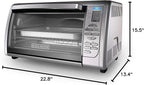 Black+Decker Countertop Convection Toaster Oven, 8 One-touch Cooking Functions, Stainless Steel