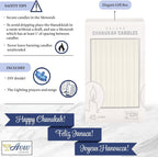 5.25" Premium Dripless Hanukkah Candle Bundle of 45 Solid White Tapered Candles for Standard Chanukah Menorahs Birthday Party Celebration Candles for 8 Nights of Hanukah W/DIY Dreidel