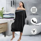 Black Bath Towels Set 35x70 Inches - Luxury 600 GSM Oversized Bath Sheet Towel,Extra Large Microfiber - Quick Dry,Highly Absorbent,Super Soft Shower Towels Spa Hotel Bathroom Towel Set (4-Pack)