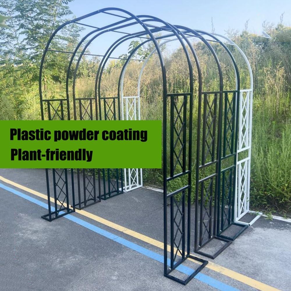 Garden Arbor, Metal Wedding Arch for Ceremony Party, Garden Trellis for Climbing Plants Outdoor, Wide 55" 71" 87" 103" 118" 134" Garden Arch Stand for Garden, Backyard, Lawn(White,103" x 91" x 16")