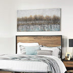 NdcSkyArt Canvas Wall Art for Bedroom, Tree Farmhouse Wood Neutral Watercolor Painting Gray Brown Silver Birch Prints for Rustic Home Living Room Sofa Background Decor