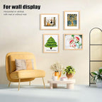 KINLINK 10x12 Picture Frame Natural, Solid Wood Frames with Acrylic Plexiglass for Pictures 7x9 with Mat or 10x12 without Mat, Tabletop and Wall Display Photo Frame, Set of 4