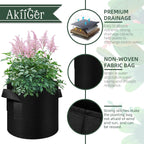 150-Pack 10 Gallon Grow Bags Bulk, Heavy Duty Thickened Nonwoven Fabric Pots with Handles, Felt Breathable Planter Bag, Garden Growing Bag for Vegetable Flower Plants Fruits, Black