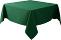 Biscaynebay Textured Fabric Christmas Square Table Cloth 90x90 Inch, Hunter Green Water Resistant Spill Proof Tablecloths for Dining, Kitchen, Wedding and Parties etc. Machine Washable