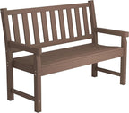 Outsunny Outdoor Bench, 49" All-Weather HDPE Garden Bench, 2-Person Patio Loveseat with 528 lbs Capacity, Curved Seat for Backyard, Park, Porch, Lawn, Park, Brown