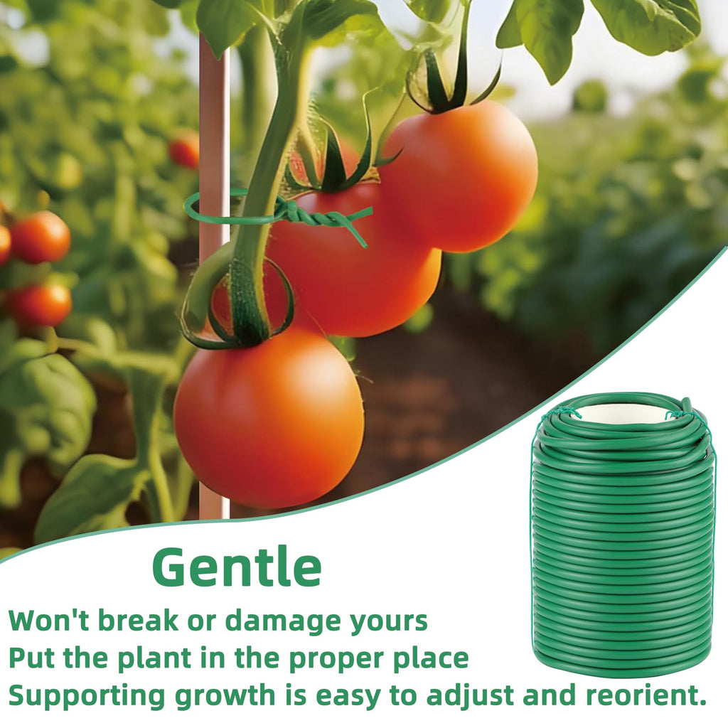 QenFree Garden Wire, 66FT Soft Plants Ties, 3.5mm Flexible Garden Ties for Climbing Plants, Vines Plant, Tomatoes, Flowers, Roses Plant Support