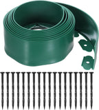 uxcell Landscape Edging, 1Pcs 20FT x 3.94" - No Dig Garden Edging Kit with 18 Stakes, Landscape Edging Border for Garden Lawn Flower Bed Yard Grass (Green)