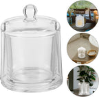Didiseaon Glass Candle Holder 390ml with Windproof Cover and Protective Case, Elegant Crystal Design Votive Cup for Outdoors and Event Setting, Stylish Longterm Reliability Candleholders