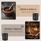 2 Pack Candle | Smoke & Vanilla + Whiskey Tobacco - Candles for Men - Masculine Candle, Soy Candles for Home Scented - Gifts for Men, Home Fragrance Manly Gifts - Each of 7oz
