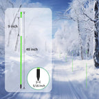 Growsun Driveway Marker 48 inch Green Fiberglass 5/16 inch Dia Snow Fence Reflective Plow Stakes for Yard Walkways Parking Lots Safety Rods Edge, 50 Pack