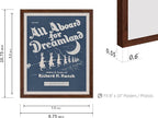 Poster Master All Aboard For Dreamland Poster - Retro Children's Lullaby Print - Story Book Art - Bunny Art - Rabbit Art - Aesthetic Art - Kid's Bedroom or Nursery Wall Decor, 8x10 Brown Framed