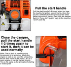 Gas Weed Eater 6 in 1 Hedge Trimmer Grass Trimmer, 52cc 2 Cycle Weed Wacker with Anti-Slip Handle Brush Cutter Garden Tools Edger Lawn Tool Orange