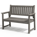 ACUEL All Weather Poly Lumber Outdoor Garden Bench, 2-Person, Light Gray