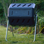 FCMP Outdoor Heavy Duty 37 Gallon 8 Sided Steel Composter, Black