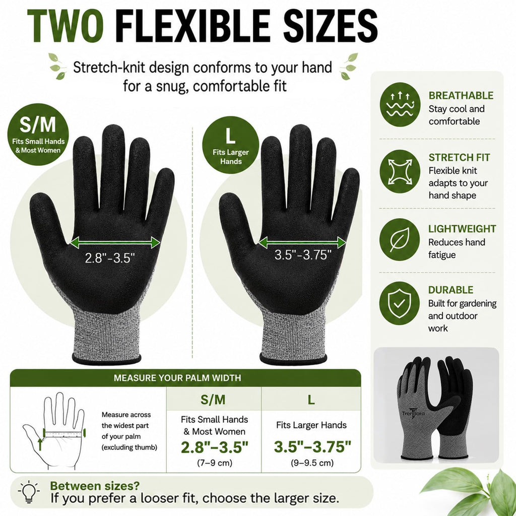 Trendara 8 Pairs gloves for men gardening gloves,garden gloves for women,Breathable latex dipped gloves,Suitable for weeding and warehouse handling