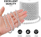 Craft String Pearls 6MM Pearl Bead, 66 Feet Silver Faux Pearl Garland Spool Roll Strand Wedding Party Decoration, Christmas Tree Decorations