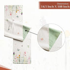 Maison d' Hermine Table Runner 100% Cotton Double Layer Table Runners 108 inches Long Decorative for Home Kitchen Dining Party Wedding Bridal Shower Spring Summer (Botanical Fresh, 14.50" x 108")